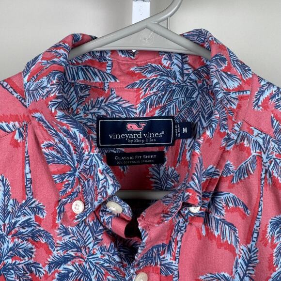 Vineyard Vines Classic Fit Short Sleeve Button Up Hawaiian Shirt Men's Medium - Picture 4 of 7